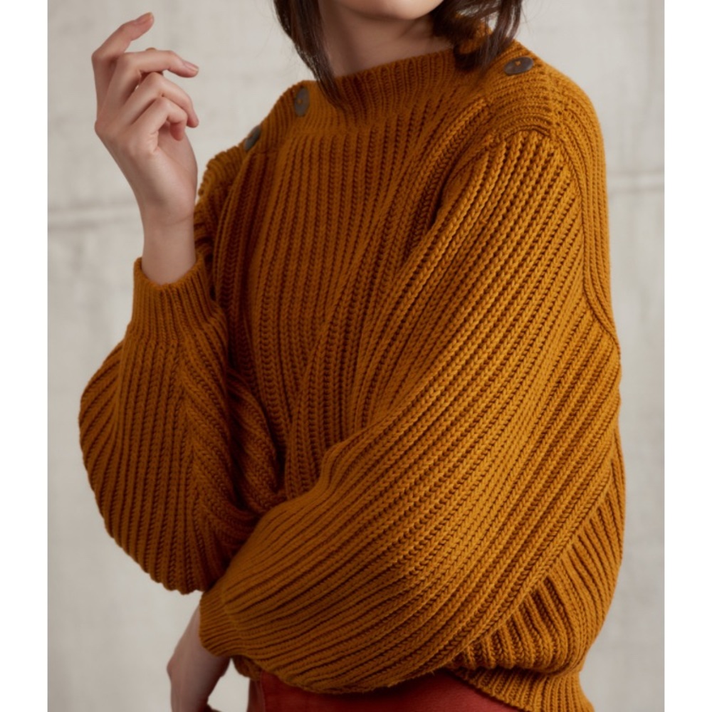 Misha & Puff Marigold Cotton Fisherman’s Sweater Small